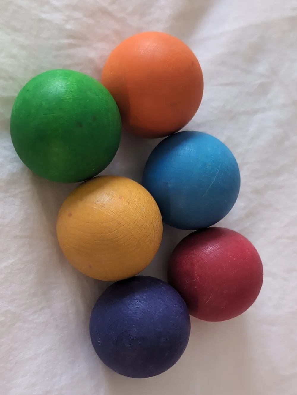 Grimm's Large  Rainbow Wooden Balls - Picture 2 of 3